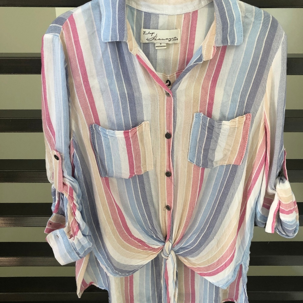 VINTAGE HAVANA MULTI COLORED BUTTON-DOWN